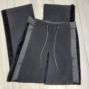 NWOT Almost Vintage Evening Wear Cambio Jet Black Tuxedo Wide Leg Pants Small